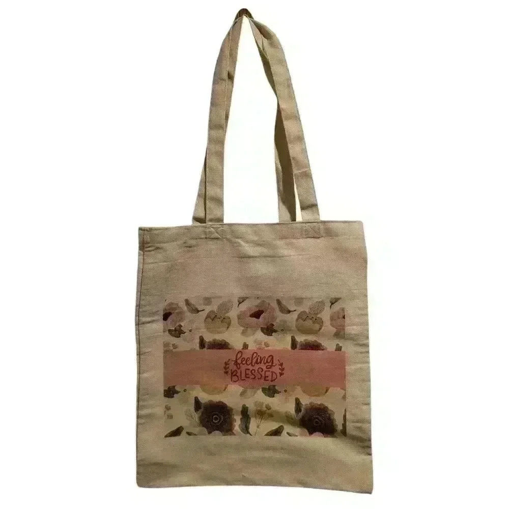 Feeling blessed recyled canvas tote bag